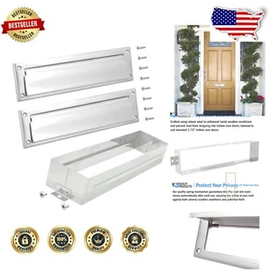 Elegant Solid Brass Mail Slot with Double Flap - Fits 1-3/4" Doors, 13" x 3.625" - Picture 1 of 8