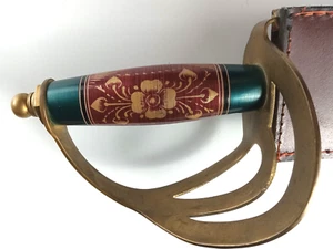 Vintage 25-inch Sword Marked Pakistan w Leather Sheath & 440 stainless blade. - Picture 1 of 9