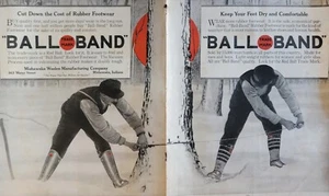 Banda de bola calzado de goma-alambre sierra de mano-leñador vintage 1917 anuncio de revista - Imagen 1 de 1