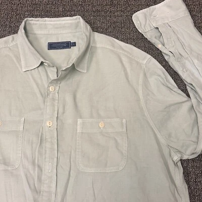 Vineyard Vines Linen Blend Shirt Mens Large Light Green Long Sleeve - Image 1 of 4