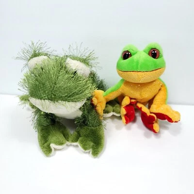 Webkinz Ganz Tree Frog Plush Stuffed Animal No Code Green Yellow Lot Of 2 Furry - Image 1 of 4