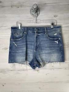 Pantaloncini Arizona Jean Co donna 15 blu denim vita alta effetto invecchiato taglio orlo grezzo - Foto 1 di 11