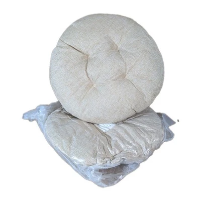 2 Pack Bar Stool Cushions with Elastic Band Stool Cover 13 Inch Beige - Image 1 of 3