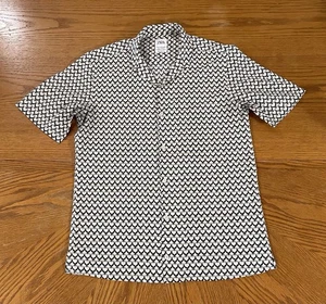 Zara Relaxed Fit Hemd Geometrisches Design Knopfleiste Kurzarm Herren Größe S EUC - Bild 1 von 8