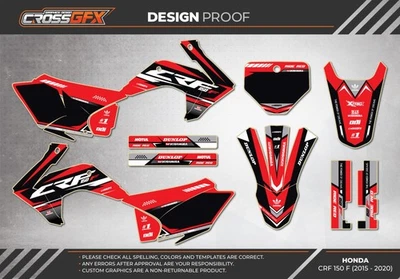 2015 2016 2017 2018 2019 2020 CRF 150 F Graphics Kit HONDA 150F CRF150F Decal MX Foto 1 de 4