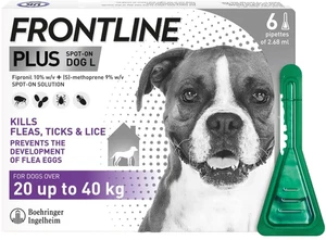 Frontline Plus Flea & Ticks Treatment For Larger Dog 20 - 40kg With 6 Pipettes - Picture 1 of 1
