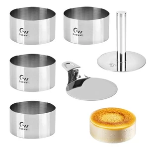 4 pack Seamless Mousse Cake Ring set Stainless Steel 4 inch Round Food Mold D... - Picture 1 of 7