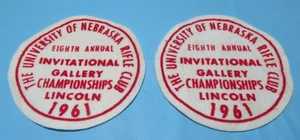 1961 Patches University of Nebraska Rifle Club 8th Annual Gallery Championships - Bild 1 von 2