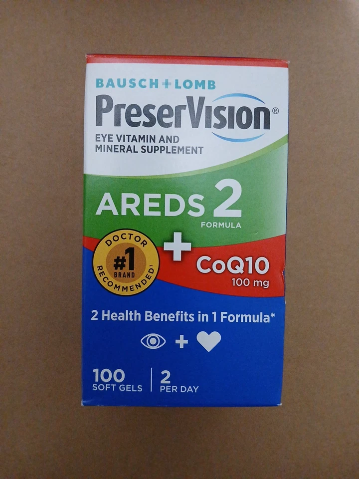 PreserVision AREDS 2 + CoQ10 Eye Vitamin, 100 Softgels Exp:2026+ - Image 1 of 1