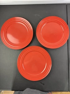Rachel Ray Double Ridge RED 11" Dinner Plates set of 3 - Picture 1 of 8
