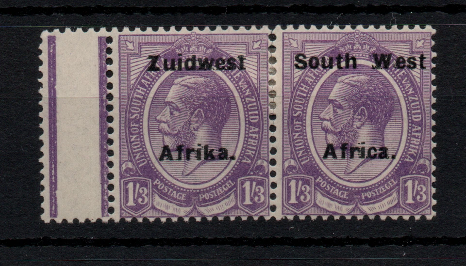 Sudoeste África 1923 1s 3d par violeta perfeito SG8 (divisão perfeita) WS44119 - Imagem 1 de 1