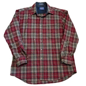 Vtg Pendleton Mens Large Plaid Virgin Wool Made In USA Surfer Rock Y2K - Picture 1 of 6