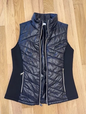Calvin Klein Black Puffer Vest Full Zip Size Medium Women’s - Image 1 of 4