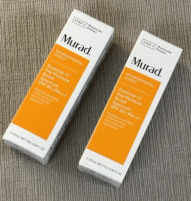 (2) Murad Essential-C Day Moisture Cream amplo espectro FPS 30 - 0,8 oz cada. Novo na caixa - Imagem 1 de 4