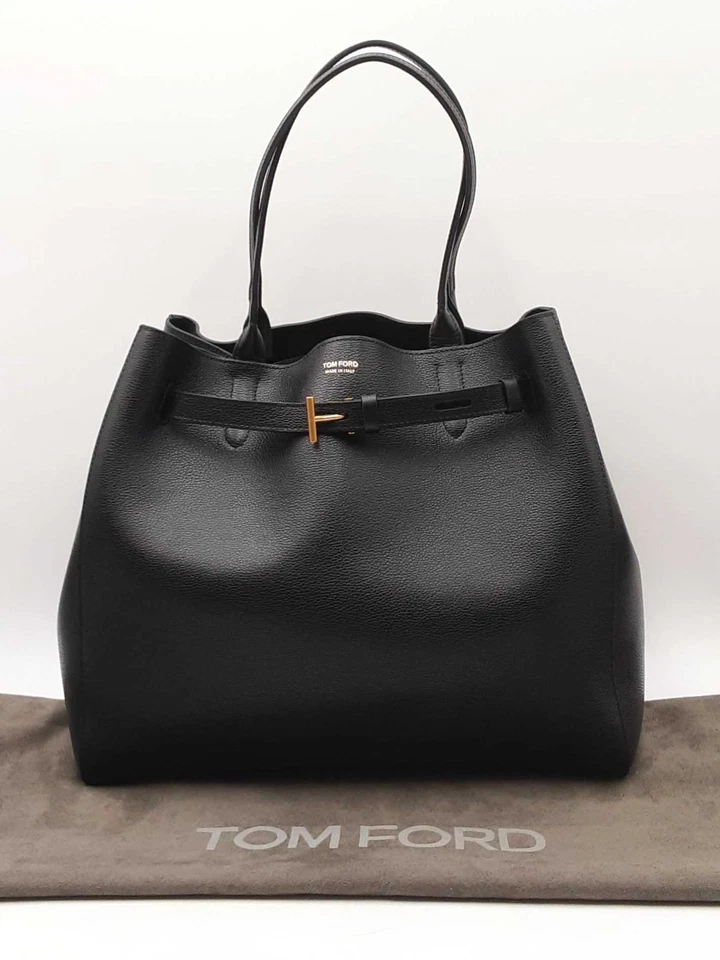 Bolso de Mano Tom Ford Audrey Cuero Grano Negro Fw0425irxdu Foto 1 de 4