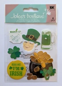 RARE Jolee's St. Patrick's Day Scrapbooking Stickers Leprechaun Green Beer Irish - Picture 1 of 2
