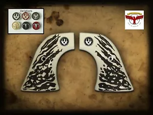 RUGER BLACKHAWK, VAQUERO, SINGLE SIX, WRANGLER ~ Magna-Tusk™ WHITE STAG GRIPS - Picture 1 of 10