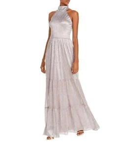 AQUA Brand Dress Womens Pink Metallic Lined Sleeveless Full-Length Formal 4 NEW - Picture 1 of 2