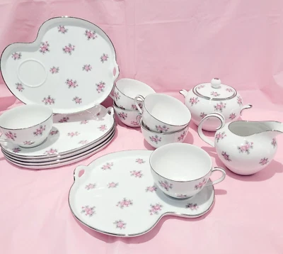 Taza de té Noritake Rose Palace de colección 15 piezas plato de almuerzo crema y azúcar 5539 Foto 1 de 4