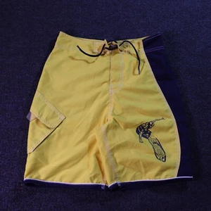 Noboundaries Surf Graphic Y2k Yellow Swimshorts Boys Size 12 - Picture 1 of 7