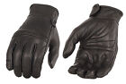 Black Leather Riding Gloves Padded Palm Flex Knuckle Driving Motorcycle Biker