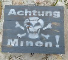 Panneau allemand  WW2  ACHTUNG MINEN copie 30 x 24 cm réf 13