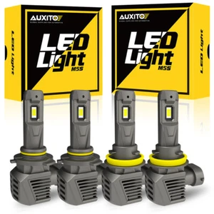 4x 9005+H11 LED Combo Headlight Low High Beam Bulbs Super Kit White Lamps AUXITO - Bild 1 von 10