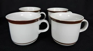 Set 4 MSI Sierra Stoneware Coffee Cups Tea Simplicity Brown Band Made in Japan - Picture 1 of 4