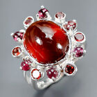 Natural 7 Ct Not Enhanced Hessonite Ring 925 Sterling Silver Size 95 R329640