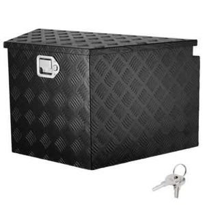 Trailer Tongue Box 33 in. L Aluminum Alloy Diamond Plate Truck Tool Box with Loc - Picture 1 of 8
