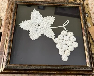 Antiguo marco de madera ornamentado vintage bordado a mano con costura 12,2"/12,2" Foto 1 de 4