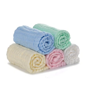 5Pcs Cotton Bath Face Towels Newborn Baby Super Soft Seersucker Washcloths Wipes - Picture 1 of 15