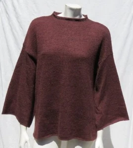 Suéter BCBGeneration US M Marrón Suave Tejido Cuello Simulado Pullover Mangas Campana Top - Imagen 1 de 6