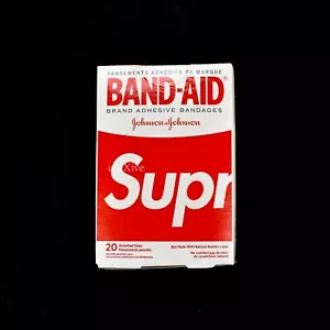 NWT Supreme NY x Band-Aid Red Box Logo Print Bandages 20 Count SS19 DS AUTHENTIC - Picture 1 of 7