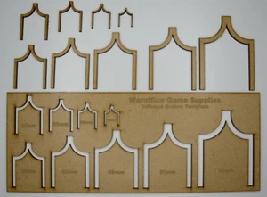 MDF INFLEXED ARCHES TEMPLATE WARGAMES DND TRAINS SCENERY WARHAMMER 40K MODEL - Picture 1 of 2