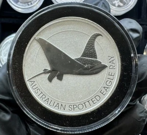 2021 1.5 Oz Silver Spotted Eagle Ray Stingray Perth Mint Australia Capsule - Picture 1 of 3