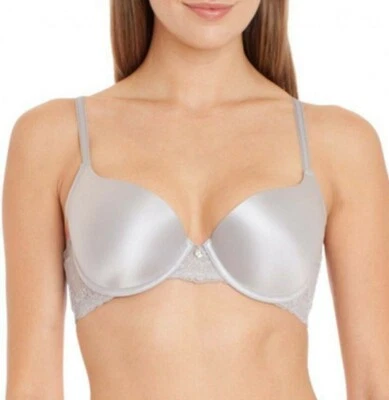 Satin French Lace Molded cup DESIGNER $75! Underwire 4 Colors Demi Bra 26 sizes! - Image 1 of 4