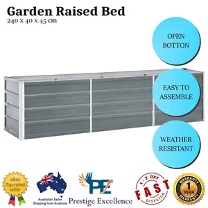 Galvanised Steel Garden Planter Raised Bed Plants Herbs Flowers Pot 240x40x45 cm - Picture 1 of 7