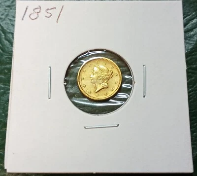 1851 Liberty Head Gold $1 - Die Crack - Rotated Dies - Image 1 of 4