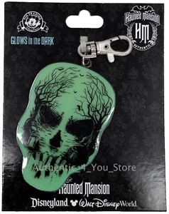 New Disney Parks Haunted Mansion Skull Glow in the Dark Pin Lanyard Medal - Picture 1 of 1