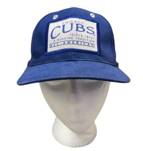 Vintage Chicago Cubs MLB 90’s Snapback Trucker Hat White And Blue Logo - Bild 1 von 10