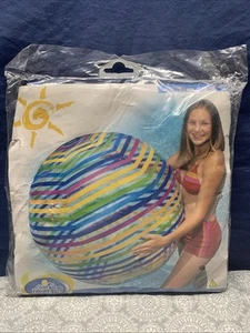 De colección 2001 Intex The Wet Set Jumbo 48 pulgadas Beach Ball #59070 Rainbow Stripes R2 - Imagen 1 de 7
