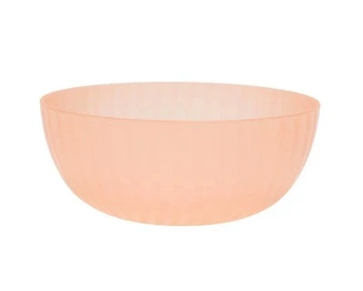 Set of 4 | MAINSTAYS Plastic 38oz Cereal Bowls, Round Swirl Translucent • Pink - Image 1 of 4