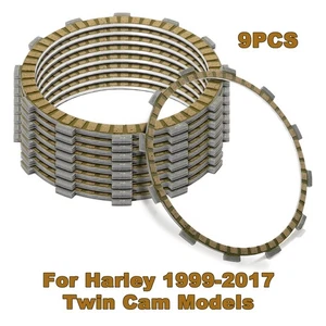 9X Reibscheiben Kupplungssatz für Harley Twin Cam Touring Road Glide FLTR 99-17 - Bild 1 von 13