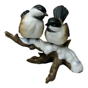 HOMCO Masterpiece Porcelain Chickadees Bird Figurine 1991 - Picture 1 of 11