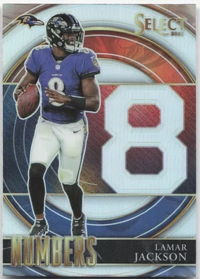 2021 Panini Select #SN-5 Lamar Jackson Select Numbers Prizm - Image 1 of 2