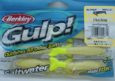 Berkley GSSHR3-GLC Gulp 3 " Schrimps Chartreuse Schwanz Leuchtende Tabelle 6 CT - Bild 1 von 3