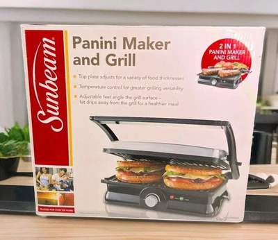 Sunbeam Panini Maker And Grill 2 in 1 Non-Stick New In Box - Image 1 of 4