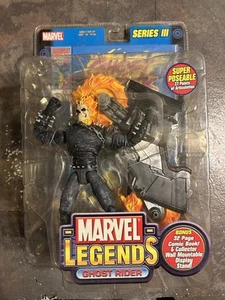 MARVEL LEGENDS SERIES III GHOST RIDER W/ CYCLE & COMIC TOY BIZ 2002 SEALED READ - Picture 1 of 3