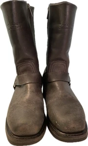 Harley-Davidson Hustin Black Leather Motorcycle Boots (D95353) Men's Size 8.5 - Picture 1 of 17